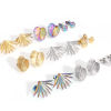 Imagen de 304 Acero Inoxidable Colección Flora Pendientes Con Tapones Post/ Wire Size: (21 gauge), 4 Unidades