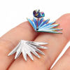 Imagen de 304 Acero Inoxidable Colección Flora Pendientes Con Tapones Post/ Wire Size: (21 gauge), 4 Unidades