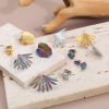 Imagen de 304 Acero Inoxidable Colección Flora Pendientes Con Tapones Post/ Wire Size: (21 gauge), 4 Unidades