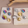 Picture of 304 Stainless Steel Geometry Series Ear Post Stud Earring With Loop Connector Accessories Round