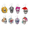 Picture of Resin Day Of The Dead Earrings Multicolor Sugar Skull Flower