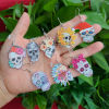 Picture of Resin Day Of The Dead Earrings Multicolor Sugar Skull Flower