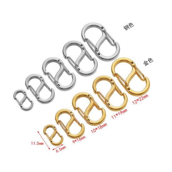 Picture of 304 Stainless Steel S Shaped Snap Hook Buckle Clip Multicolor