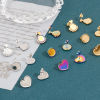 Bild von 4 Stück 304 Edelstahl Ohrring Ohrstecker Disc Bunt Herz Cabochon Fassung