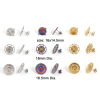 Bild von 4 Stück 304 Edelstahl Ohrring Ohrstecker Sonne Bunt Cabochon Fassung
