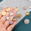 Bild von 4 Stück 304 Edelstahl Ohrring Ohrstecker Sonne Bunt Cabochon Fassung