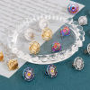 Bild von 4 Stück 304 Edelstahl Ohrring Ohrstecker Sonne Bunt Cabochon Fassung
