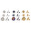 Picture of 304 Stainless Steel Ear Post Stud Earrings Sun Multicolor Cabochon Settings