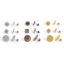 Bild von 4 Stück 304 Edelstahl Ohrring Ohrstecker Rund Bunt Cabochon Fassung