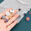 Bild von 4 Stück 304 Edelstahl Ohrring Ohrstecker Rund Bunt Cabochon Fassung