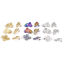 Image de 2 Pcs Boucles d'Oreilles Puces en 304 Acier Inoxydable Aile Multicolore Papillons Cabochon Rapportable
