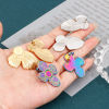 Bild von 2 Stück 304 Edelstahl Ohrring Ohrstecker Flügel Bunt Schmetterling Cabochon Fassung