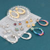 Bild von 2 Stück 304 Edelstahl Ohrring Ohrstecker Tropfen Bunt Rund Cabochon Fassung