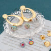 Bild von 2 Stück 304 Edelstahl Ohrring Ohrstecker Tropfen Bunt Rund Cabochon Fassung