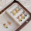 Picture of Brass Christmas Charms Multicolor Bell 3D Multicolour Cubic Zirconia 25mm x 12mm