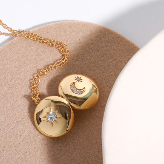 Immagine di Placcatura Sottovuoto Ecologica Retrò Picture Photo Frame Locket 14k Vero Oro Placcato Rame Catena a Pallini Ovale Farfalla Possibile Aprire Collana con Ciondolo Per Donne 1 Pz
