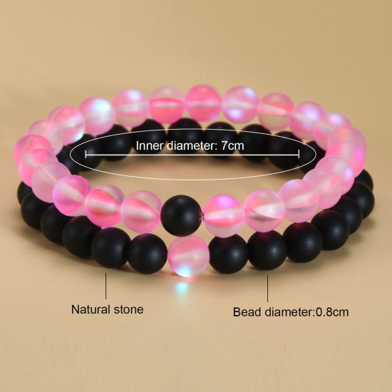 Image de Bracelets Raffinés Bracelets Délicats Bracelet de Perles Élégant en Pierre Multicolore Elastique 1 Kit