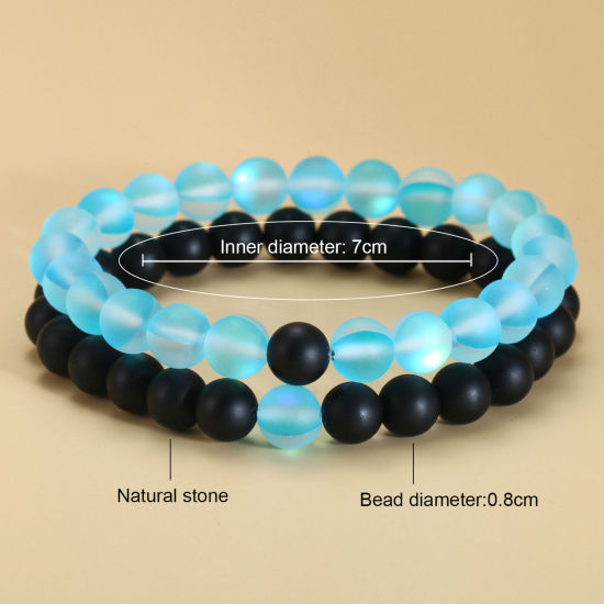 Image de Bracelets Raffinés Bracelets Délicats Bracelet de Perles Élégant en Pierre Multicolore Elastique 1 Kit