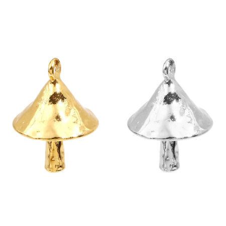 Picture of Zinc Based Alloy Charms Mushroom 3D 25.5mm x 19mm