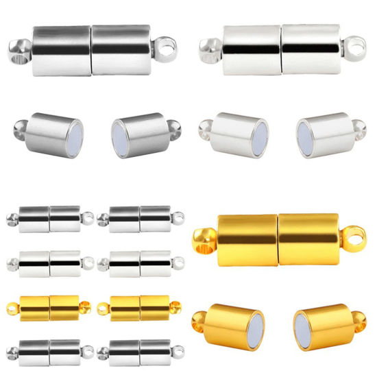 Picture of Zinc Based Alloy Magnetic Clasps Cylinder Multicolor 20mm x 5mm