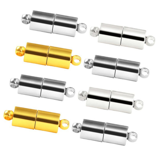 Picture of Zinc Based Alloy Magnetic Clasps Cylinder Multicolor 20mm x 5mm