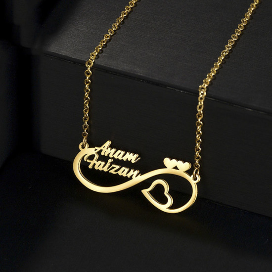 Image de 1 Pièce Collier Prénom Personnalisé Pendentif Breloque de Lettre Personnalisé en 304 Acier Inoxydable