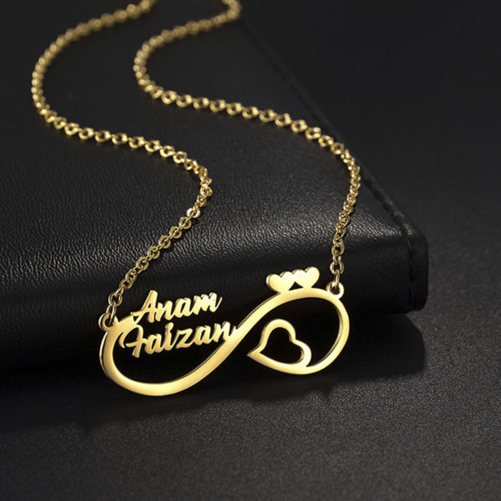 Image de 1 Pièce Collier Prénom Personnalisé Pendentif Breloque de Lettre Personnalisé en 304 Acier Inoxydable