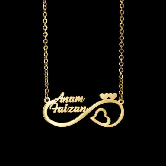 Image de 1 Pièce Collier Prénom Personnalisé Pendentif Breloque de Lettre Personnalisé en 304 Acier Inoxydable
