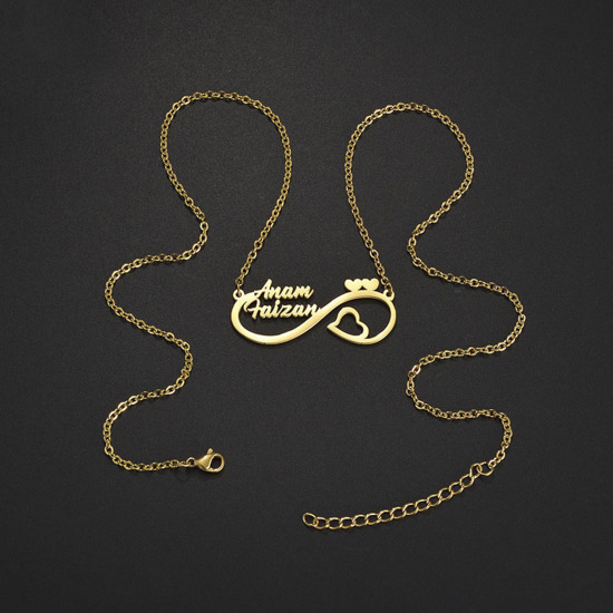 Image de 1 Pièce Collier Prénom Personnalisé Pendentif Breloque de Lettre Personnalisé en 304 Acier Inoxydable