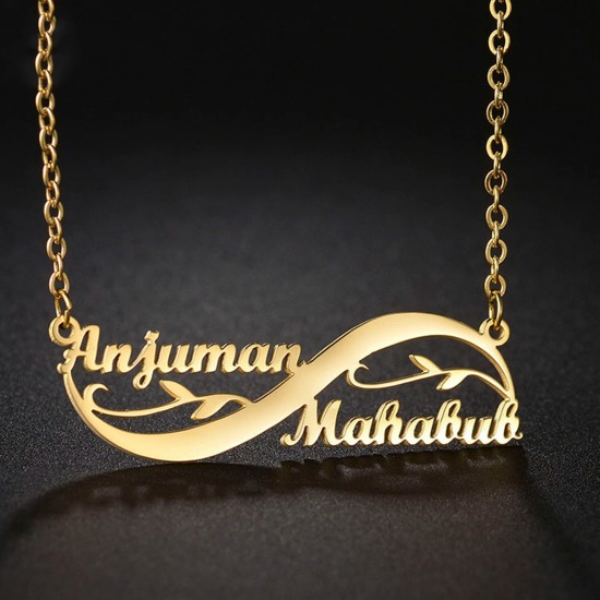 Immagine di 1 Pz 304 Acciaio Inossidabile Collana con Nome Personalizzato Ciondolo con Lettera Personalizzata
