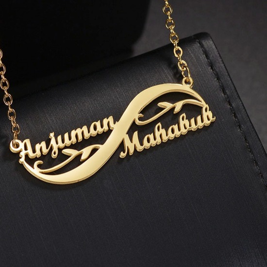 Immagine di 1 Pz 304 Acciaio Inossidabile Collana con Nome Personalizzato Ciondolo con Lettera Personalizzata