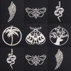 Picture of Iron Based Alloy Filigree Stamping Pendants Multicolor Moth Moon Phases Hollow