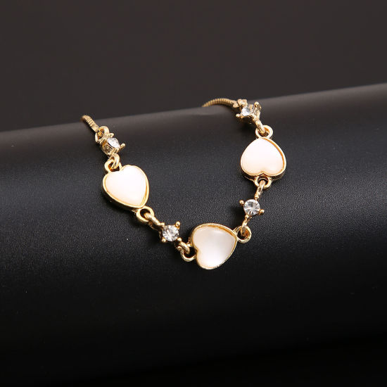 Picture of Ins Style Adjustable Slider/ Slide Bolo Bracelets Multicolor Heart Bowknot Cat's Eye Imitation Clear Rhinestone