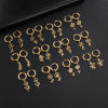 Picture of 304 Stainless Steel Birth Month Flower Earrings Hollow