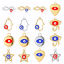 Picture of 304 Stainless Steel Religious Charms Geometric Evil Eye Enamel 28mm x 26mm