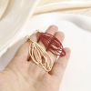 Picture of Iron Based Alloy Filigree Stamping Pendants Multicolor Leaf Hollow 5cm x 2.1cm