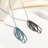 Picture of Iron Based Alloy Filigree Stamping Pendants Multicolor Leaf Hollow 5cm x 2.1cm