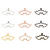Picture of Zinc Based Alloy Halloween Charms Multicolor Halloween Bat Animal Hollow 24mm x 14mm