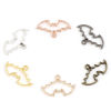 Picture of Zinc Based Alloy Halloween Charms Multicolor Halloween Bat Animal Hollow 24mm x 14mm