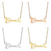 Picture of 304 Stainless Steel Customized Name Necklace Personalized Letter Charm Pendant Lovers Multicolor 45cm(17.7") long