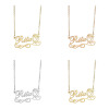 Picture of 304 Stainless Steel Customized Name Necklace Personalized Letter Charm Pendant Rose Flower Multicolor 45cm(17.7") long
