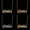Picture of 304 Stainless Steel Customized Name Necklace Personalized Letter Charm Pendant Crown Multicolor 45cm(17.7") long