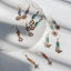 Imagen de Enchapado al Vacío Ecológico Sencillo & Casual Galaxia 18k Chapado en Oro 304 Acero Inoxidable & Piedra Tira Sol Pendientes Para Mujeres Fiesta 1 Par