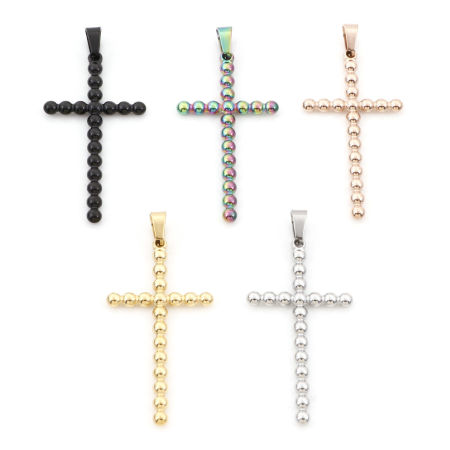 304 Stainless Steel Charms Cross 5.5cm x 2.5cm