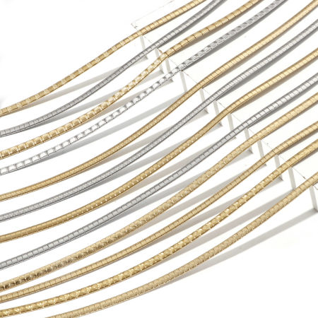 Picture of Wholesale Omega Chain Collar Neck Ring Necklace, 304 Stainless Steel, Unisex Minimalist Gift Jewelry For Retailer, 45.5cm(17.9") long, 1 Piece