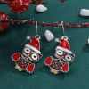 Imagen de Elegante Pendientes Chapado en Oro Bastón de Caramelo de Navidad Campana 1 Par
