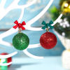 Picture of Resin Christmas Asymmetric Earrings Multicolor Ball Bowknot Glitter