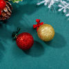 Picture of Resin Christmas Asymmetric Earrings Multicolor Ball Bowknot Glitter