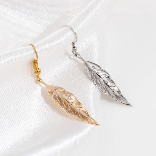 Изображение Латунь Подвески Лист настоящее золото с покрытием Сердце 2 ШТ