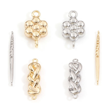 Image de Connecteurs Pendentifs Breloques en Laiton Plaqué Or Véritable 2 Pcs